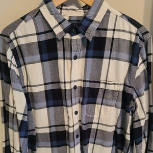 American Eagle Blue Checkered Flannel